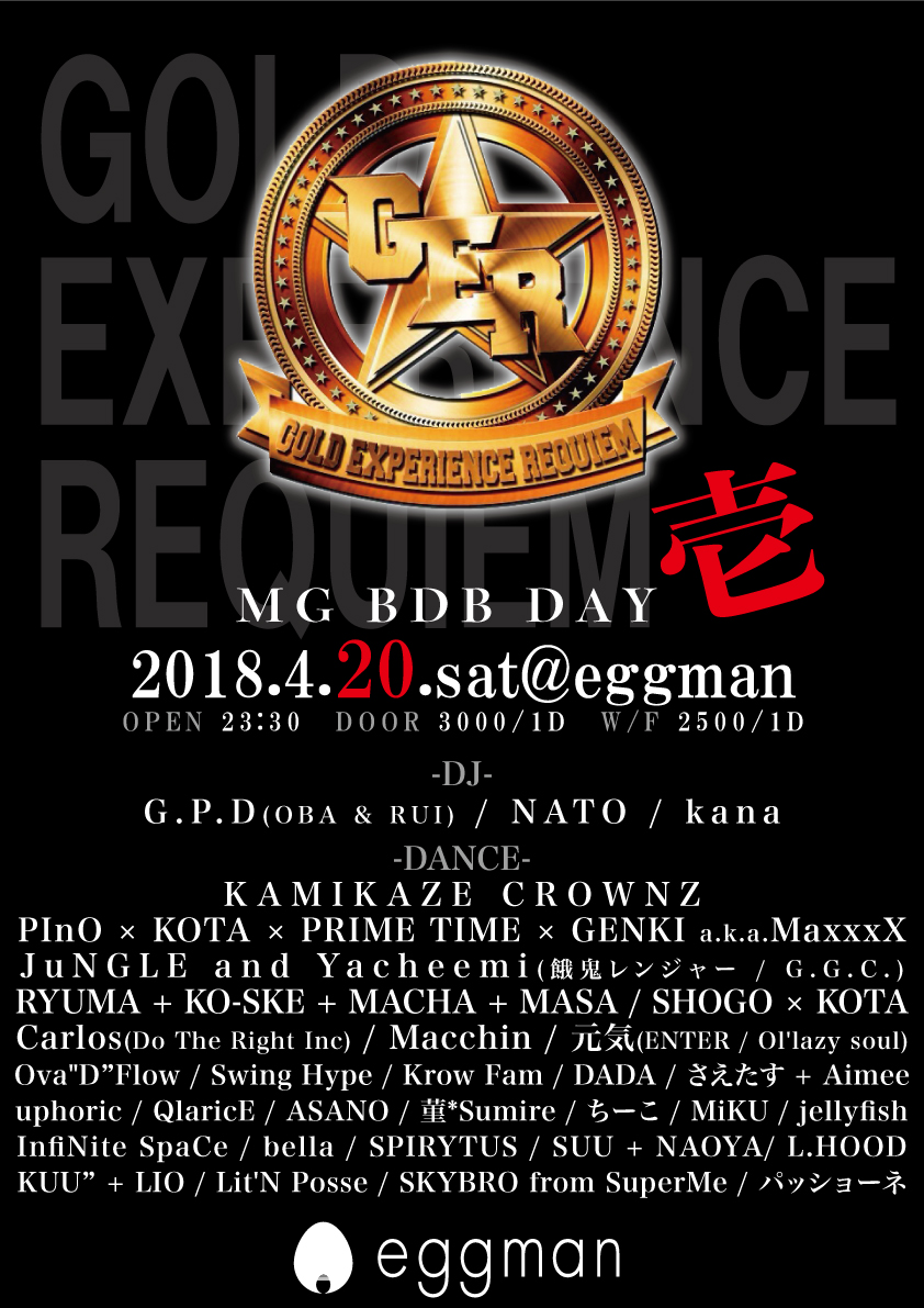 GER -GOLD EXPERIENCE REQUIEM-<br>MG BDB DAY壱